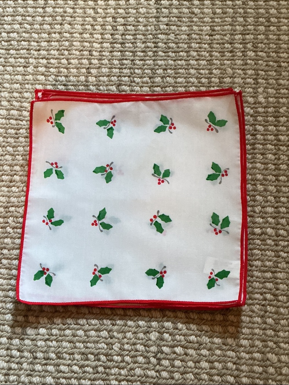 Holiday Holly Print Cocktail Napkins